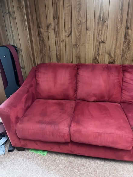 Photo of free Used Red Love seat sofa (vienna metro station) #1