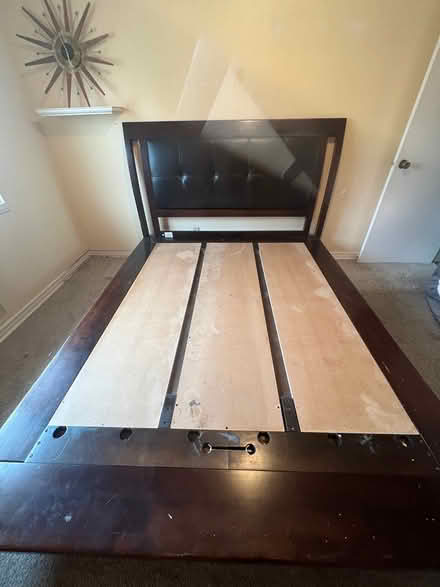 Photo of free All wood Queen platform bed (Downtown/CC Campus) #2