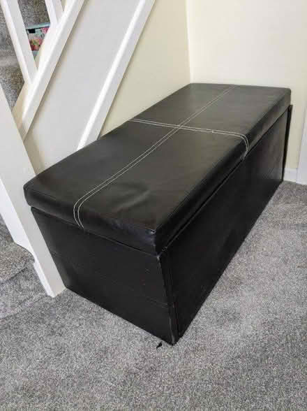 Photo of free black leather (maybe) ottoman (RG17 Hungerford) #1
