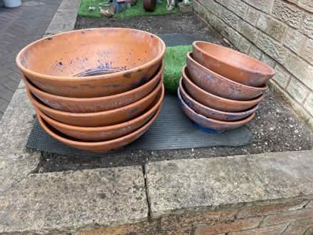 Photo of free 10 ceramic low planters (Lower Penwortham PR1) #1