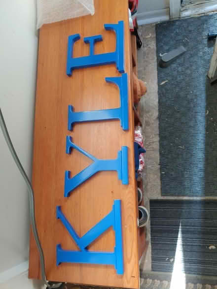 Photo of free Blue 'Kyle' letters (Roscoe village) #1
