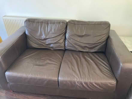 Photo of free Two seater leather couch (Churchtown, Dublin 14) #1