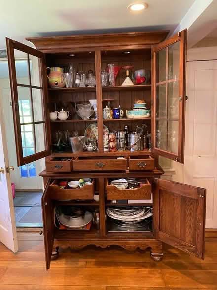 Photo of free Lineage solid walnut hutch (Westport CT) #2