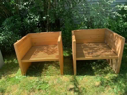 Photo of free Solid Pine Love Seat & 2 chairs (540 NE 84th St - Maple Leaf) #1