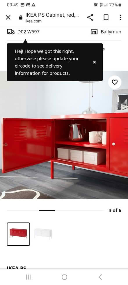 Photo of free Red metal tv cabinet NO DOORS (Dundrum) #1