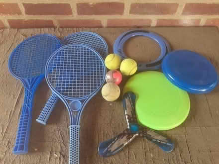 Photo of free Plastic rackets and frisbees (Hertford SG14, Bengeo.) #1
