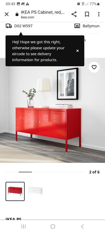 Photo of free Red metal tv cabinet NO DOORS (Dundrum) #2