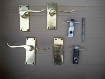 Photo of free Two pairs of brass door handles (Bedlington NE22) #1