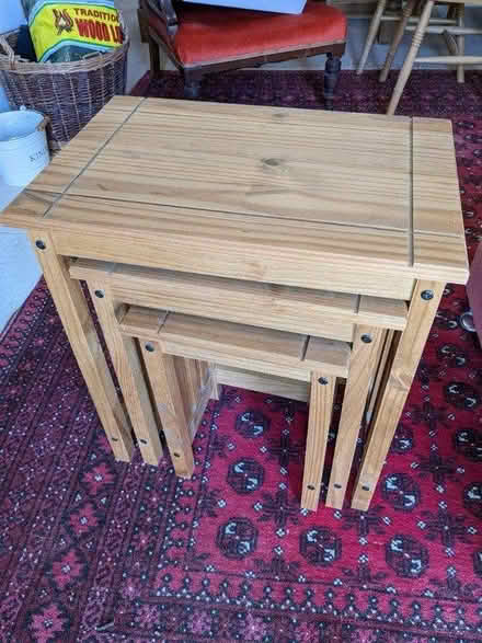 Photo of free Set of three pine side tables (SN8) #3