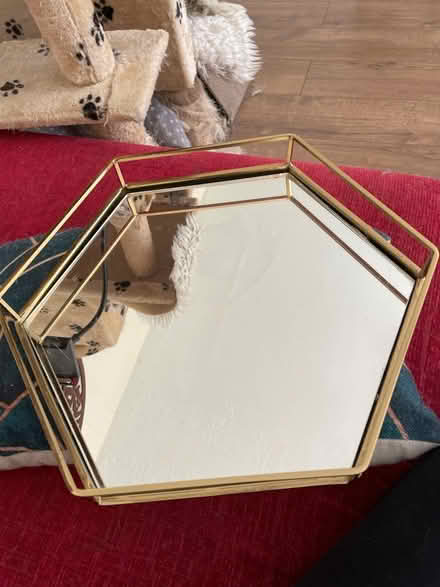 Photo of free Gold mirrored hexagonal tray (Limehouse E1) #1