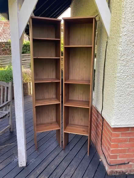 Photo of free two tall IKEA shelves, wood coloured (GU51) #1