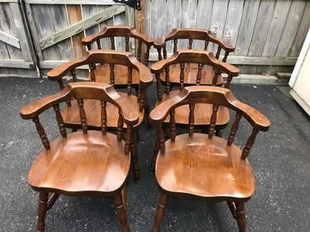 Photo of free 6 Wooden captain chairs (Oak Lawn) #1