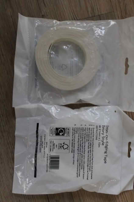 Photo of free 2 sealed packets x Iron-On Edging Tape w21mm (Broughton CH4) #1