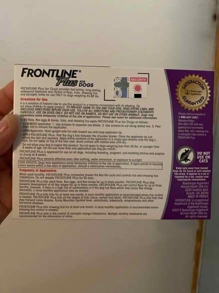 Photo of free Frontline flea/ tick drops (Haines Bayshore / hwy 19) #2