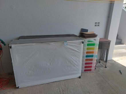 Photo of free Duvan bed, plastic shelves etx (PL1) #1
