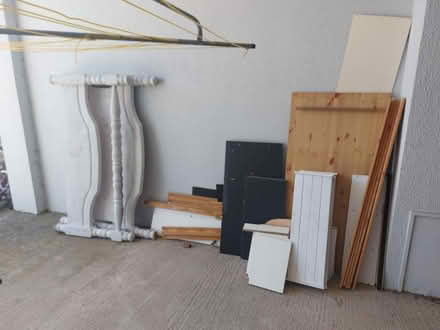 Photo of free Load of wooden shelves, bed etc (PL1) #1