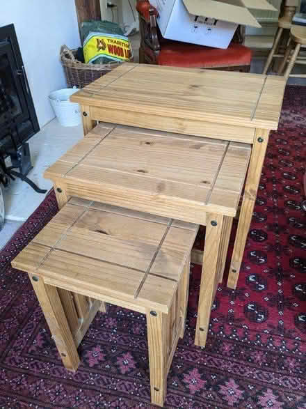 Photo of free Set of three pine side tables (SN8) #2
