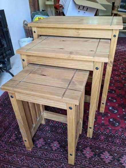 Photo of free Set of three pine side tables (SN8) #1