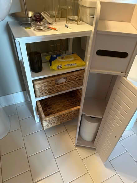 Photo of free 2 white bathroom storage (Midtown) #1