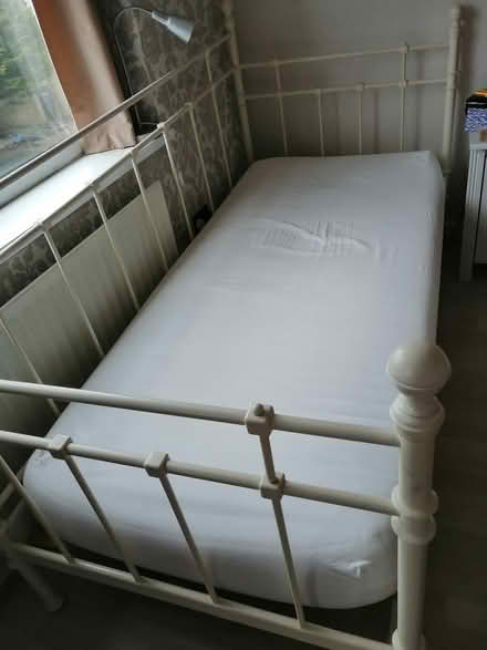 Photo of free metal frame bed with mattress (Eccleshill BD2) #1