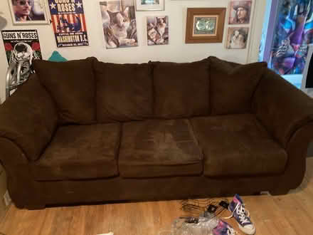 Photo of free Brown Microfiber Couch 81” Couch (Cambridge NY) #1
