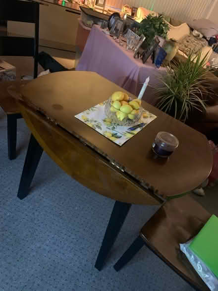Photo of free Wood Kitchen table and two chairs (Cheltenham Pa off Cottman ave) #3