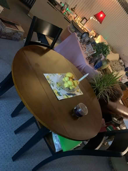 Photo of free Wood Kitchen table and two chairs (Cheltenham Pa off Cottman ave) #1