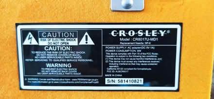 Photo of free Crosley record player (not working) (Shoeburyness SS3) #3