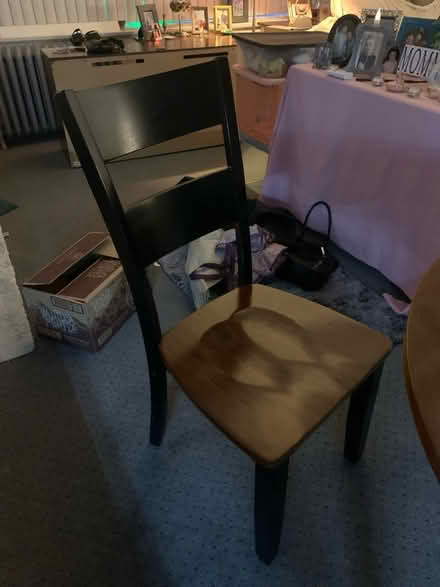 Photo of free Wood Kitchen table and two chairs (Cheltenham Pa off Cottman ave) #4