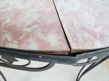 Photo of free Wrought iron bistro table & chairs (Parkville) #1
