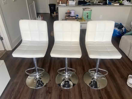 Photo of free Three white bar stools (Montford / Madison Park area) #1