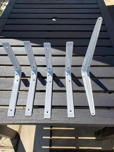 Photo of free 5 white angled brackets (Springfield SY2) #1