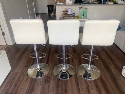Photo of free Three white bar stools (Montford / Madison Park area) #2