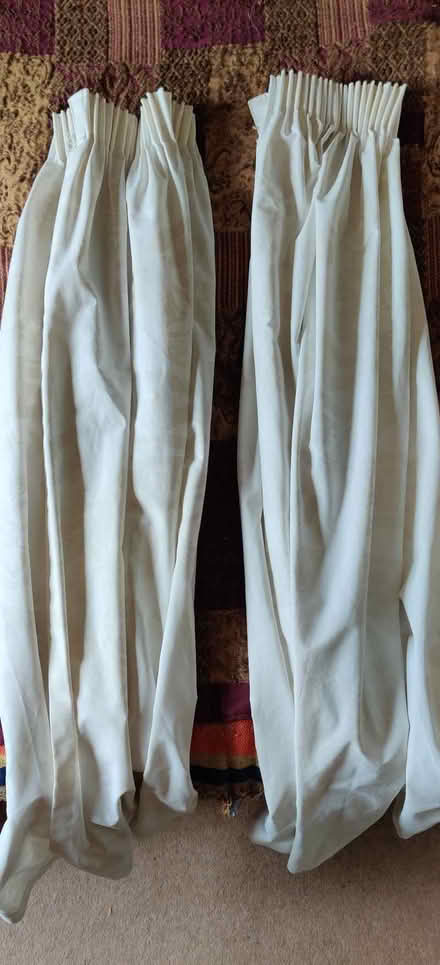 Photo of free Pair of cream/white cotton curtains (Prestbury GL52) #3