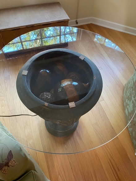 Photo of free Clay urn with glass top (La Grange) #2