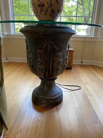Photo of free Clay urn with glass top (La Grange) #1