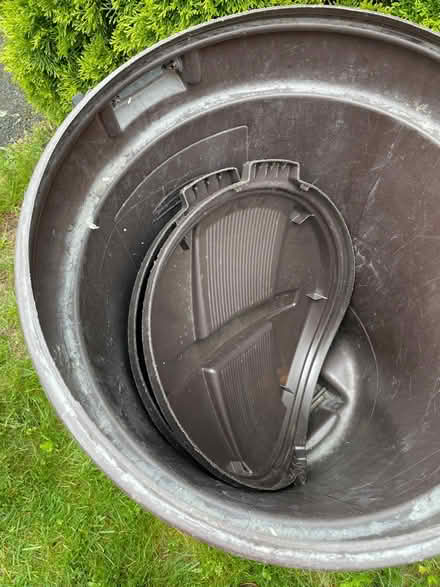 Photo of free Two trash barrels with wheels (North Andover, ma) #2