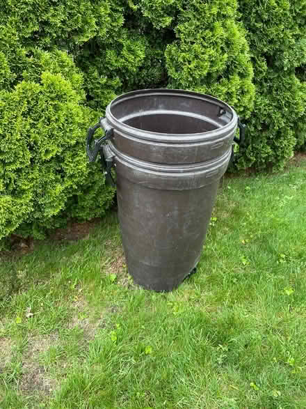 Photo of free Two trash barrels with wheels (North Andover, ma) #1