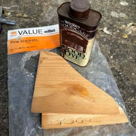 Photo of free Wooden shelf supports and dark woodstain (Newhaven BN9) #1