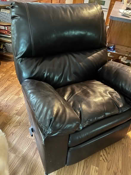 Photo of free Dark brown leather recliner (Uxbridge) #1