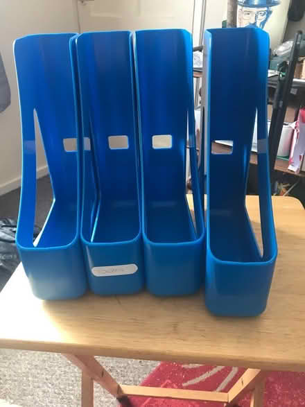 Photo of free 4 x blue A4 file holders (Beaumont LA1) #1