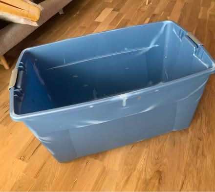 Photo of free Big Wheeled 45 Gallon Plastic Bin (BedStuy Brooklyn) #1