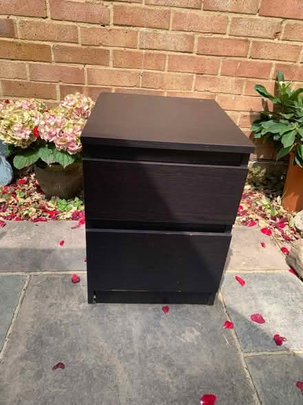 Photo of free Black bedside drawers (Worcester Park Surrey) #1