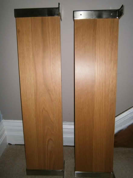 Photo of free 2 x IKEA OAK COLOURED WALL SHELVES (Kedleston Road DE22) #1