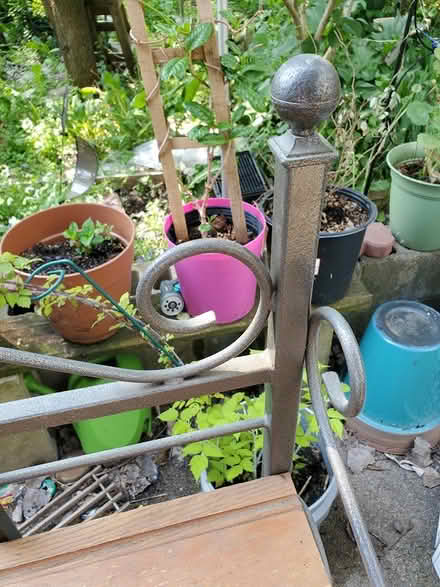 Photo of free Shelves on wrought iron supports (Roslindale) #1