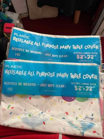 Photo of free Plastic party/picnic tablecloths (Pound Hill RH10) #1
