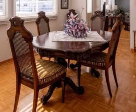 Photo of free Wood dining table and 6 chairs (Sutton by the Lake) #1