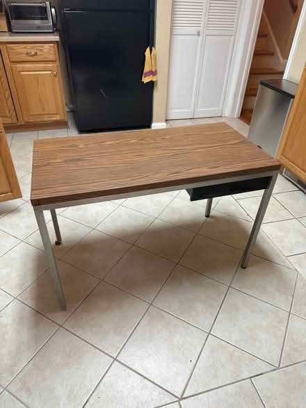 Photo of free Metal table with drawer (Near downtown Greensboro) #1
