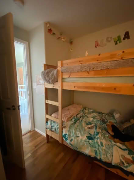 Photo of free Wooden Twin Bunk Bed + 1 mattress (Thornton, co) #2