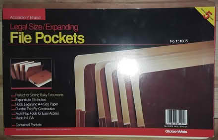 Photo of free Legal Size Expanding File Pockets (Lincoln Park 20002) #1